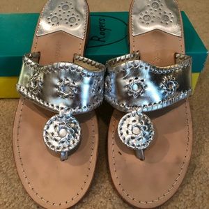 Jack Rogers Sz 9 Hampton Flat silver